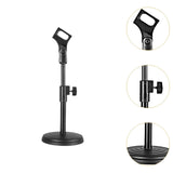 Maxbell Table Microphone Stand Round Base Sturdy Mic Holder for Concert Party Studio