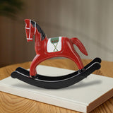Maxbell Rocking Horse Statue Multifunction Ornament for Housewarming Office red