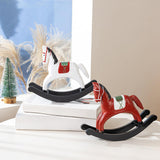 Maxbell Rocking Horse Statue Multifunction Ornament for Housewarming Office red