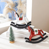 Maxbell Rocking Horse Statue Multifunction Ornament for Housewarming Office red