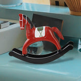 Maxbell Rocking Horse Statue Multifunction Ornament for Housewarming Office red
