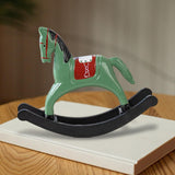 Maxbell Rocking Horse Statue Multifunction Ornament for Housewarming Office green