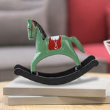 Maxbell Rocking Horse Statue Multifunction Ornament for Housewarming Office green