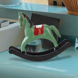 Maxbell Rocking Horse Statue Multifunction Ornament for Housewarming Office green
