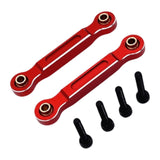 Maxbell 2x RC Car Chassis Fixing Linkage Rod Front Steering Fixed Rod for 1:14 14211 Red Silver