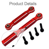 Maxbell 2x RC Car Chassis Fixing Linkage Rod Front Steering Fixed Rod for 1:14 14211 Red Silver