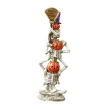 Maxbell Halloween Stacked Skeleton Pumpkin Statue Resin for Desk Holiday Living Room