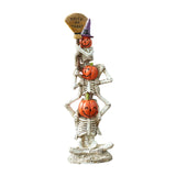 Maxbell Halloween Stacked Skeleton Pumpkin Statue Resin for Desk Holiday Living Room