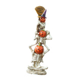 Maxbell Halloween Stacked Skeleton Pumpkin Statue Resin for Desk Holiday Living Room