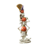 Maxbell Halloween Stacked Skeleton Pumpkin Statue Resin for Desk Holiday Living Room