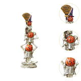 Maxbell Halloween Stacked Skeleton Pumpkin Statue Resin for Desk Holiday Living Room
