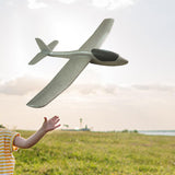 Maxbell Foam Glider Airplane Toy Flying Toy for Kids Easter Gift Hand Throwing Plane Silver Gray