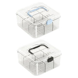 Maxbell Photo Card Organizer Dustproof Trading Card Storage Box for Toys Handicrafts blue handle