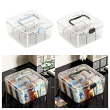 Maxbell Photo Card Organizer Dustproof Trading Card Storage Box for Toys Handicrafts blue handle