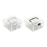 Maxbell Photo Card Organizer Dustproof Trading Card Storage Box for Toys Handicrafts blue handle