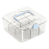 Maxbell Photo Card Organizer Dustproof Trading Card Storage Box for Toys Handicrafts blue handle