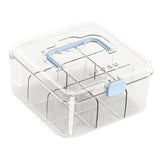 Maxbell Photo Card Organizer Dustproof Trading Card Storage Box for Toys Handicrafts blue handle