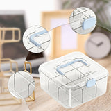 Maxbell Photo Card Organizer Dustproof Trading Card Storage Box for Toys Handicrafts blue handle