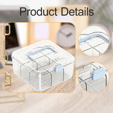 Maxbell Photo Card Organizer Dustproof Trading Card Storage Box for Toys Handicrafts blue handle