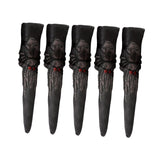 Maxbell 5 Pieces Witch Nails Fake Witch Fingers for Dress up Masquerade Role Playing Black