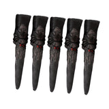 Maxbell 5 Pieces Witch Nails Fake Witch Fingers for Dress up Masquerade Role Playing Black