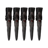 Maxbell 5 Pieces Witch Nails Fake Witch Fingers for Dress up Masquerade Role Playing Black