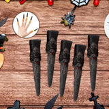 Maxbell 5 Pieces Witch Nails Fake Witch Fingers for Dress up Masquerade Role Playing Black