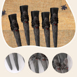 Maxbell 5 Pieces Witch Nails Fake Witch Fingers for Dress up Masquerade Role Playing Black