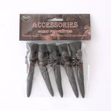 Maxbell 5 Pieces Witch Nails Fake Witch Fingers for Dress up Masquerade Role Playing Black