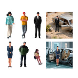 Maxbell Diorama 1/64 People Figurine Props Street People Figure for Desktop Ornament Style A