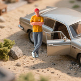 Maxbell Diorama 1/64 People Figurine Props Street People Figure for Desktop Ornament Style B
