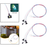 Maxbell 4Pcs Miniature Pillar Light Decor Outdoor Lighting Model for DIY Scene House White Light