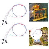 Maxbell 4Pcs Miniature Pillar Light Decor Outdoor Lighting Model for DIY Scene House White Light