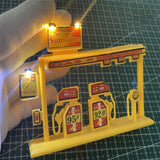 Maxbell 4Pcs Miniature Pillar Light Decor Outdoor Lighting Model for DIY Scene House Warm White Light