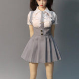 Maxbell 1/6 Scale Tie Womens Necktie for 12'' Female Doll Action Figures Accessories gray
