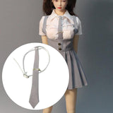 Maxbell 1/6 Scale Tie Womens Necktie for 12'' Female Doll Action Figures Accessories gray