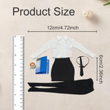 Maxbell 1/6 Scale Female Clothes Stylish Costume Miniature Doll Clothing File Folder Black white