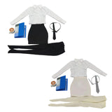 Maxbell 1/6 Scale Female Clothes Stylish Costume Miniature Doll Clothing File Folder Black white