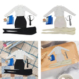 Maxbell 1/6 Scale Female Clothes Stylish Costume Miniature Doll Clothing File Folder Black white