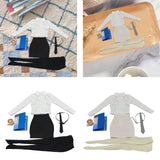 Maxbell 1/6 Scale Female Clothes Stylish Costume Miniature Doll Clothing File Folder Black white