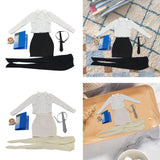 Maxbell 1/6 Scale Female Clothes Stylish Costume Miniature Doll Clothing File Folder Black white