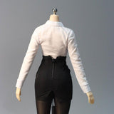 Maxbell 1/6 Scale Female Clothes Stylish Costume Miniature Doll Clothing File Folder Black white