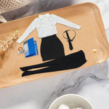 Maxbell 1/6 Scale Female Clothes Stylish Costume Miniature Doll Clothing File Folder Black white
