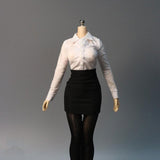 Maxbell 1/6 Scale Female Clothes Stylish Costume Miniature Doll Clothing File Folder Black white