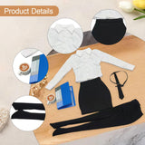 Maxbell 1/6 Scale Female Clothes Stylish Costume Miniature Doll Clothing File Folder Black white