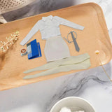 Maxbell 1/6 Scale Female Clothes Stylish Costume Miniature Doll Clothing File Folder Apricot white