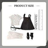 Maxbell 1:6 Short Sleeve Top and Dress Cosplay High Socks for 12 inch Female Figures black and white