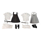 Maxbell 1:6 Short Sleeve Top and Dress Cosplay High Socks for 12 inch Female Figures black and white
