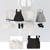 Maxbell 1:6 Short Sleeve Top and Dress Cosplay High Socks for 12 inch Female Figures black and white