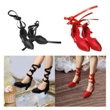 Maxbell High Heel Shoes Fashion Lace up Heels for 1/6 Female Action Figures Dress up black
